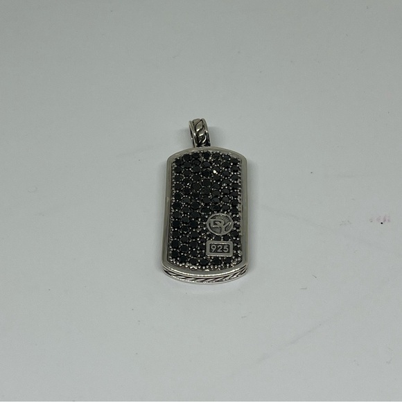 David Yurman dog tag pendent with black diamonds - Picture 2 of 7